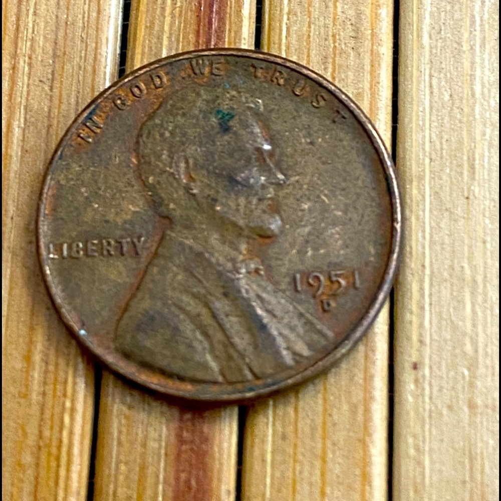 Vintage 1951 D Lincoln Wheat One Cent